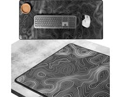 What's Goods - XXL Grote Muismat - 90x40 cm - Topografisch - 4 mm - Zwart