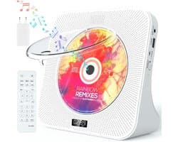 Multifunctionele Bluetooth-cd-speler - CD-speler met FM-radio - 5 Modi: CD, Bluetooth, FM, USB en AUX - Bluetooth-zender en -ontvanger - 2 HiFi-luidsprekers - Slaaptimer van 30–180 Minuten - Voor Thuis, Luisterboeken en Taalstudie
