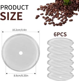 Vervangingsfilters voor French press koffiezetapparaten, 6-delige set, roestvrijstalen filterpatronen, geschikt voor draagbare, afneembare koffiezetapparaten van 1000 ml/1 liter, filteraccessoires. — thumbnail 2
