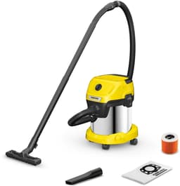 Karcher WD 3 S V-15/4/20 voor droog, nat, fijn, grof zuigen, blaasfunctie, stopkontakt — thumbnail 1