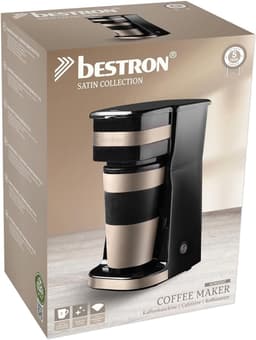 Koffiezetapparaat met Thermosbeker - Voor Gemalen Filterkoffie - Voor 2 Grote Koppen - 750 W - RVS - Compact - Geschikt voor Camping - Lichtbeige — thumbnail 2