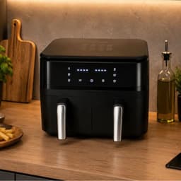Tobi Dual Zone Airfryer 15L, XXXL 2400W – Olievrije Heteluchtfriteuse met 2 Onafhankelijke Bereidingscompartimenten, Digitaal Touchscreen, Instelbare Temperatuur en Timer, Frituren, Bakken, Braden en Opwarmen — thumbnail 5