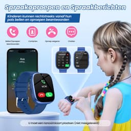 FOSMET Horloge Kind - Smartwatch Kinderen - 2G-Incl. Camera en 31 Kids Spelletjes - 512MB Geheugen - IP68 Waterdicht - Video Bellen& - USB Oplaadbaar Kinderhorloge SOS-Knop - Voor IOS & Android - Cadeaus Voor Jongens en Meisjes - Blauw — thumbnail 2