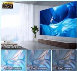 Alincoo - E700 - Beamer - Projector Beamer - Mini Meamer - 4k - Full HD 1080P - 1920x1080dpi - Automatische focus - 5G - met WiFi - 28000 Lumens - Wit — thumbnail 1