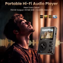 MP3 Speler Bluetooth 5.2 - 128 GB Intern Geheugen - 2 Inch Scherm - Zink Behuizing - Hi-Res Audio Speler — thumbnail 3