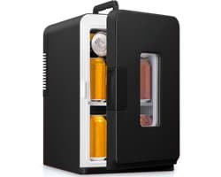 Kavo® Minibar - 15L Capaciteit - Mini Koelkast - Draagbare Koelkast - Zwart - 45cm x 25cm x 31cm