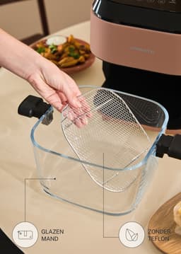 CREATE - Glazen heteluchtfriteuse van 6 L met vernevelingsfunctie - Mokka - AIR FRYER STUDIO CRYSTAL LARGE — thumbnail 2