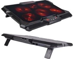 CoolCold Laptop Cooler 17 Inch - Gaming Laptop Cooler - Laptop Standaard Met 6 Ventilatoren - CPU Koeler - Rood