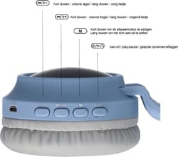 Kinder hoofdtelefoon - koptelefoon Bluetooth met led kattenoortjes licht blauw — thumbnail 3