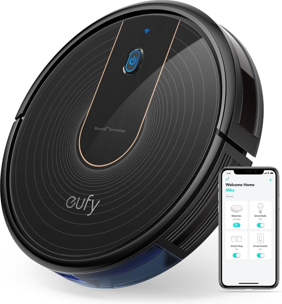Eufy RoboVac 15C - Robotstofzuiger met Laadstation - 1300PA Zuigkracht - 4 Zijborstels — afbeelding 1