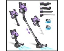 Draadloze stofzuiger S10 - 6-in-1 steelstofzuiger - 45Kpa krachtige zuigkracht - 50 min gebruikstijd - 1,2L stofreservoir - 6-laags filtratie - LED gemotoriseerde borstel - Lichtgewicht ontwerp