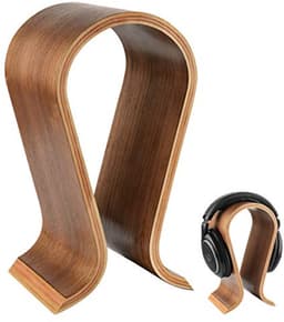 Houten Hoofdtelefoon Stand - Omega Design voor Hoofdtelefoons met Walnoot Afwerking — thumbnail 1