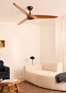 CREATE - Plafondventilator 40W stil Ø152 cm 100% hout - Zwart / Donker hout - Geen licht - WIND CENTURY — thumbnail 4