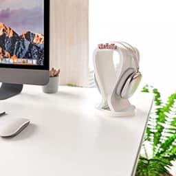 Gepersonaliseerde hoofdtelefoonhouder | Stijlvolle headsetstandaard voor bureau | Ruimtebesparend en uniek — thumbnail 2