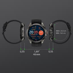 Royal Empire GPS Smartwatch Heren – 1.43" AMOLED – Belfunctie & App-meldingen – 5ATM Waterdicht – Hartslag, SpO2, Stappenteller – 200+ Sportmodi – RVS + TPU Band – Zwart — thumbnail 3