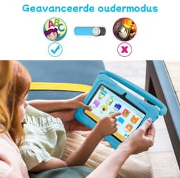 Gloovon® - Kindertablet - Ouderlijk Toezicht - 7 Inch - 2G RAM - 32GB opslagruimte - Android 10 - Kindertablet vanaf 3 jaar - 2500mAh - Bluetooth 4.0 - Tablet - Inclusief beschermhoes - Blauw — thumbnail 5