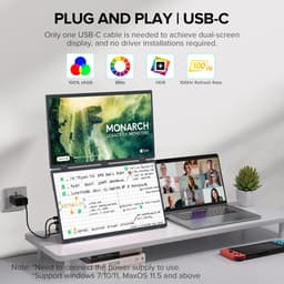 UPERFECT Delta Max Dual Portable Monitor 18.5" 100Hz 100% sRGB Draagbaar Monitor with Stand & VESA Mount for Laptop/Switch/MacBook — thumbnail 4