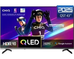 CHiQ U43QST - Smart TV 43 Inch - QLED Pro Google TV - UHD 4K - Randloos Metal Design - Dolby Audio - Nieuw