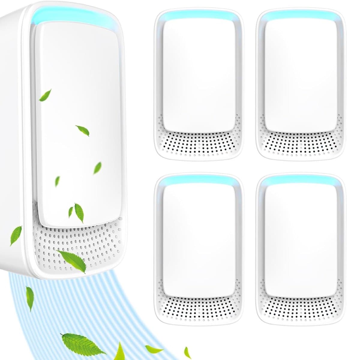 Plug-in luchtreiniger - Negatieve ionentechnologie, stille werking voor thuisgebruik, negatieve ionenluchtreiniger voor slaapkamer, kantoor, dierenkamer, badkamer, wit - 4-pack — afbeelding 1