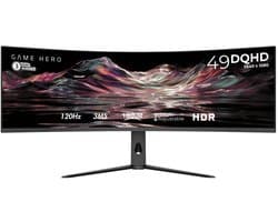 GAME HERO® 49 inch DQHD Curved Gaming Monitor - 120Hz - 3ms - VA (E-LED)