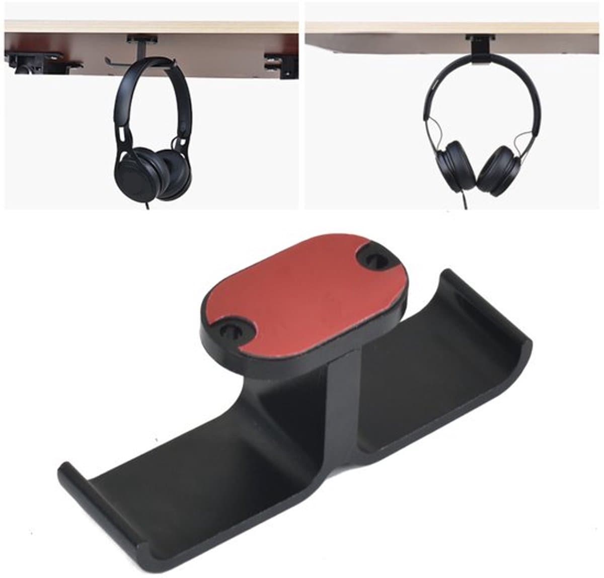 Koptelefoon standaard draaibaar dubbele koptelefoon haak stick on universele gaming koptelefoon standaard multifunctionele koptelefoon standaard haak Geschikt voorXbox, Bose koptelefoons, etc. — afbeelding 1