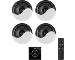 Power Dynamics Powerline B100BSet inbouw versterker met 4 plafondspeakers - 6.5 inch - 4x 25W