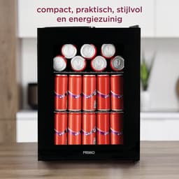 PRIMO PR193BC Drankkoelkast - Minibar - Mini Koelkast - Glazen deur - 33L - C - Zwart — thumbnail 8