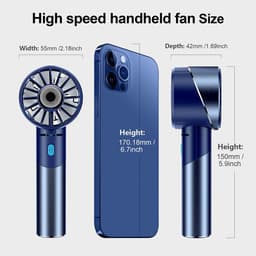 Draagbare USB Ventilator met 2600 mAh Batterij - Oplaadbaar en Stil met 4 Snelheden — thumbnail 3