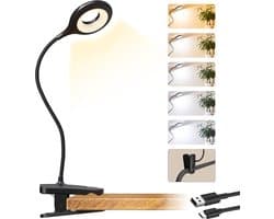 Verstelbare LED Leeslamp met Klem en Oplaadbare Batterij - Draagbare Touch Control Lamp voor Bed en Bureau