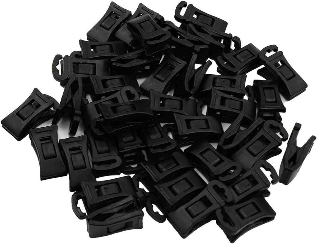 Allecto plus - Set van 40 sokkenclips voor wasmachine en droger - Handige sokkenhaken voor lade - Geen vouwen nodig - Zwart — afbeelding 1