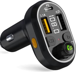 Serve Bluetooth Receiver Auto - FM Transmitter - Plug&Play Muziek Afspelen in de Auto - Carkit - 25W Supersnel Opladen - Autolader USB-C Snellader — thumbnail 1