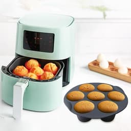 Muffinvormen - Professioneel Hoogwaardige kwaliteit Airfryer Bakplaat - Anti Aanbak laag - Cupcake Tray - Muffin bakvormen - silicone bakvorm - Siliconen Cupcake bakvorm - Voor Muffins, Cupcakes, Mini-quiches - 17.5cm - Zwar — thumbnail 2