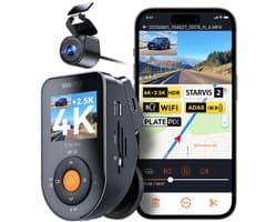 Vantrue S1 Pro Max 4K+2.5K Dashcam Voor- en Achterkant, Dual STARVIS 2 Dashcam, 2-Kanaals HDR Dashcamera voor Auto's, PlatePix Nachtzicht, 5G WiFi, Spraakbediening, GPS, ADAS, 24Uur Parkeermodus, Max. 1TB.
