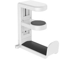 Headset Houder - Koptelefoon Haak - Headset Hanger - ABS - Headset Standaard -Koptelefoon Houder voor onder Bureau - Verstelbare - Roterende Armklem - Antislip - 102*51.5*115mm - Wit
