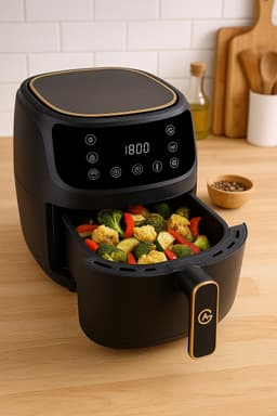 AG5100 Airfryer XXL Premium Zwart – 5,5L Hete Luchtfriteuse – Digitaal Display – 8 Programma’s – Anti-aanbak – Vaatwasserbestendig – Extreem Stil – Gezond Koken Zonder Olie – Inclusief Receptenboek — thumbnail 18