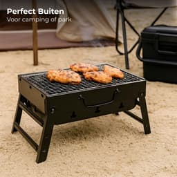 Lomera Opvouwbare Barbecue - Draagbare Houtskool Grill - Inklapbaar Model - Strand Barbecue - Park Barbecue - Balkon Barbecue - Gepoedercoat Staal - Compact En Lichtgewicht Formaat - Mini Grill - Reis Barbecue - Outdoor Grill — thumbnail 4