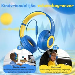 Koptelefoon kinderen met draad - Kinderkoptelefoon - Bedrade hoofdtelefoon - Veilig volume - School - Tablet - Laptop - Reizen - Muziek luisteren — thumbnail 5