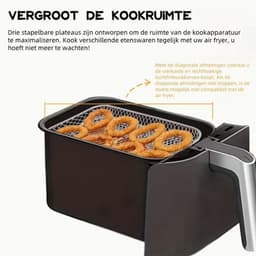 3-laags Roestvrijstalen Airfryer Accessoireset - Stapelbaar, Vaatwasserbestendig voor Ovens & Frituurpotten, Perfect voor Gezond Vakantie Bakken — thumbnail 7