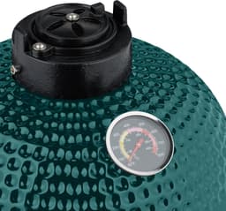 Kamado barbecue - Ø 26 cm - keramisch - met thermometer - deksel - groen — thumbnail 5