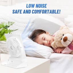 Draagbare Mini Tafelventilator met Afstandsbediening - 180° Kanteling, USB Oplaadbaar, Stil en Compact — thumbnail 1