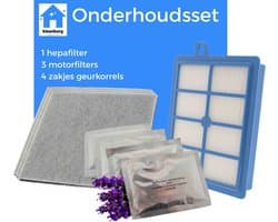 Kleanburg® Filter & Geurset voor Philips Performer Silent – HEPA H12 Filter, 3 Motorfilters & 4 Zakjes Lavendel Geurkorrels
