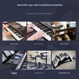 TOVBMUP Bedrade DJ-koptelefoon - Hoge-resolutie audio - Met microfoon - Superbas - Opvouwbaar - Met deelpoort - Dubbele kabelverbinding - Geschikt voor computers, studio's, piano's en gitaren — thumbnail 4