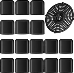 Sander Shop 16 stuks rubberen buffers, luchtfriteuse, anti-kras-beschermafdekkingen, luchtfriteuse onderdelen, grillplaat, siliconen zwarte rubberen voetjes, voor luchtfriteuses — thumbnail 1