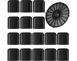 Sander Shop 16 stuks rubberen buffers, luchtfriteuse, anti-kras-beschermafdekkingen, luchtfriteuse onderdelen, grillplaat, siliconen zwarte rubberen voetjes, voor luchtfriteuses