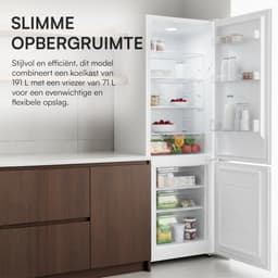 Heinner HC-HM262E++ Koel-vriescombinatie – 262 L – Elektronische Temperatuurregeling – LED-verlichting – Omkeerbare Deur – Wit – 5 Jaar Garantie — thumbnail 5
