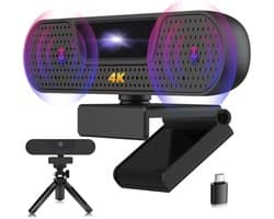 DailySupplies® Webcam voor PC - Streaming Camera - 4K Kwaliteit - Zwart