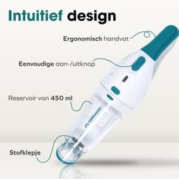 Wellewares - Kruimelzuiger Snoerloos - Handstofzuiger Draadloos - Nat en Droog Zuigen - Groen Wit — thumbnail 11