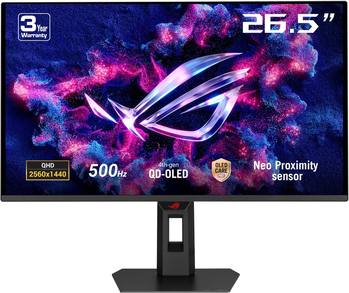 ASUS XG27AQDPG computermonitor 67,3 cm (26,5 inch) 2560 x 1440 pixels Wide Quad HD QD-OLED zwart — afbeelding 1