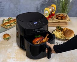 Airfryer XXL – 6,5 Liter – 1800 W – Touchscreen – 40–200°C – Automatische Programma’s – Uitneembare Mand – Zwart — thumbnail 6