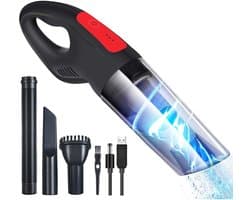 Auto Stofzuiger Draadloos - Handstofzuiger Auto - 120W Krachtig - Oplaadbaar - 1 Stuks - Voor Auto En Thuis Zwart